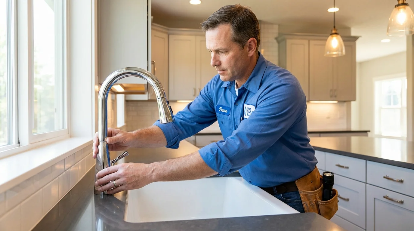 Kitchen faucet installation by Johns Plumbing LLC in Poteau